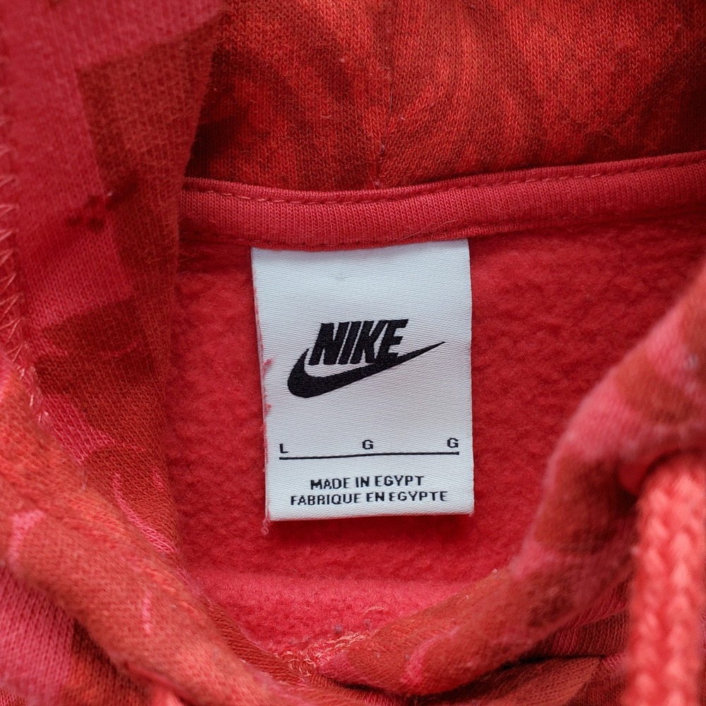 Nike Hoodie Women L Multi Fleece Lined Raglan Sleeve Embroidered Logo Ribbed Hem - Picture 6 of 8